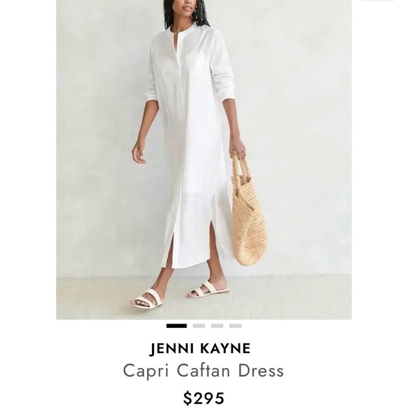 Jenni Kayne Capri Caftan Dress Cover Up Linen Ivory XS Coachella Festival - Picture 2 of 8